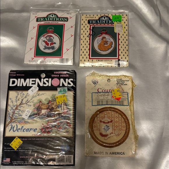 Other - 4 Vintage Cross Stitch Kits Set with Various Designs